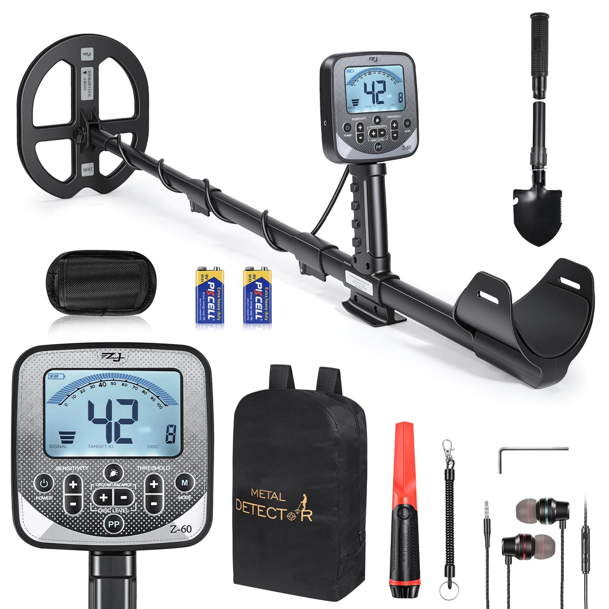 WenMia front view of detector showing complete kit and portability benefit