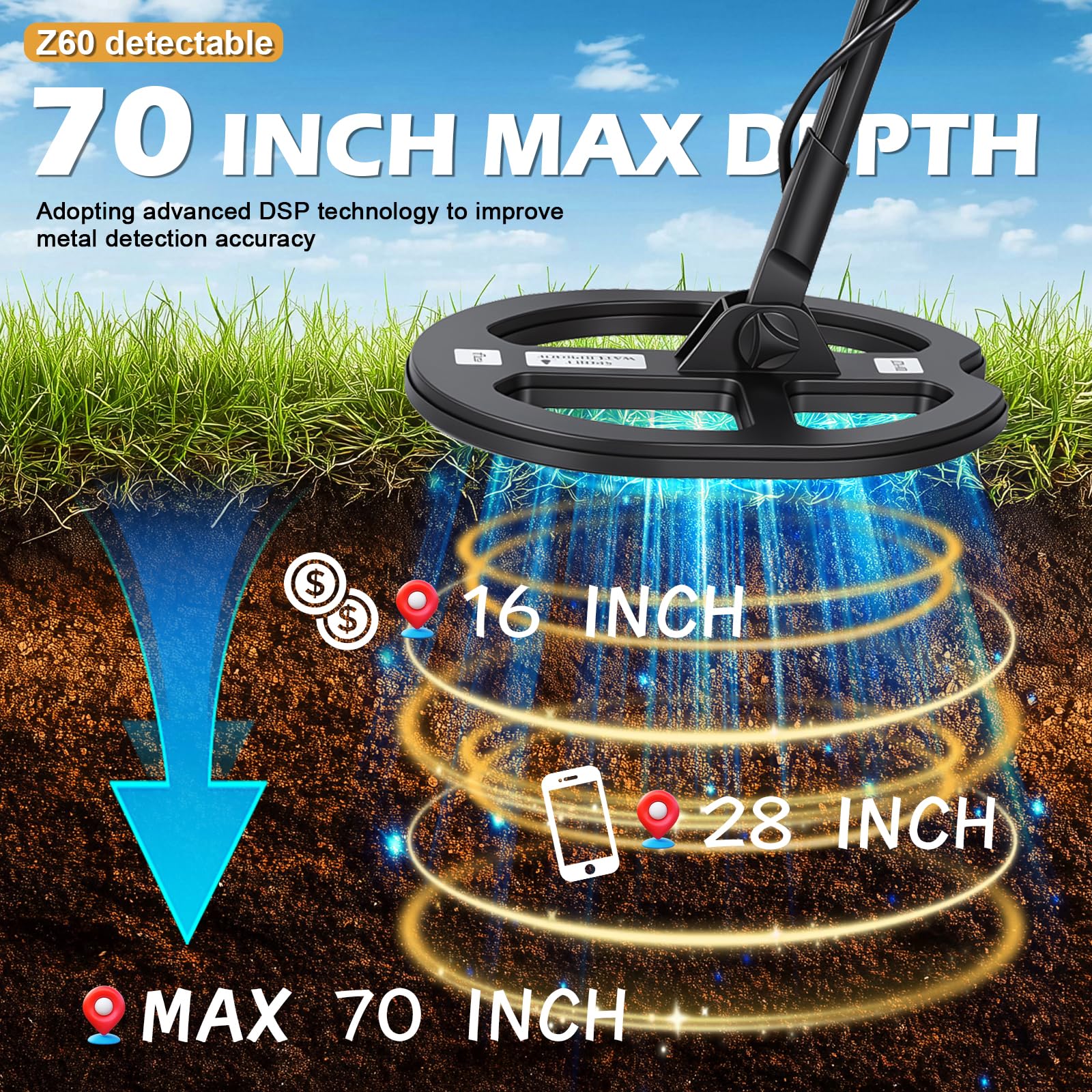 WenMia detector in use on wet sand showing stable coastal performance