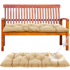 Wenqik front view showing bench cushion on outdoor seat for immediate comfort