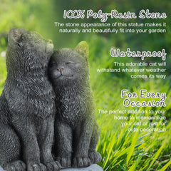 Wenqik side profile of resin cat figurine illustrating posture and finish
