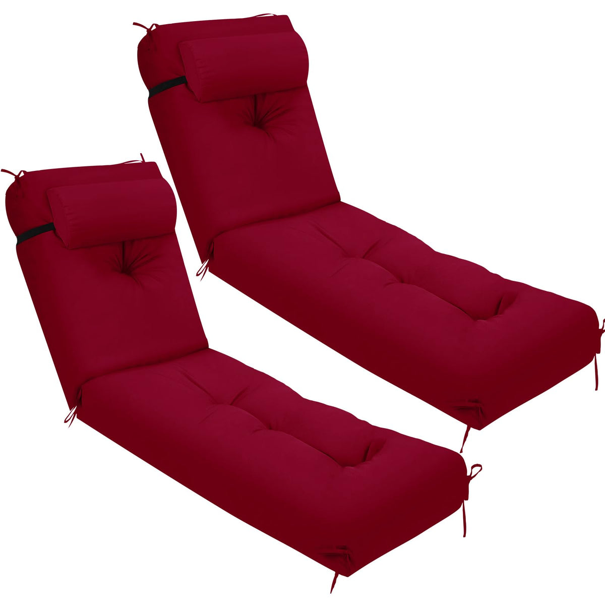 Wenqik brick red chaise cushion front view showing full-length comfort