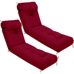 Wenqik brick red chaise cushion front view showing full-length comfort