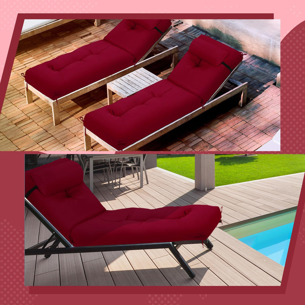 Wenqik cushion secured on lounge chair with straps for stability