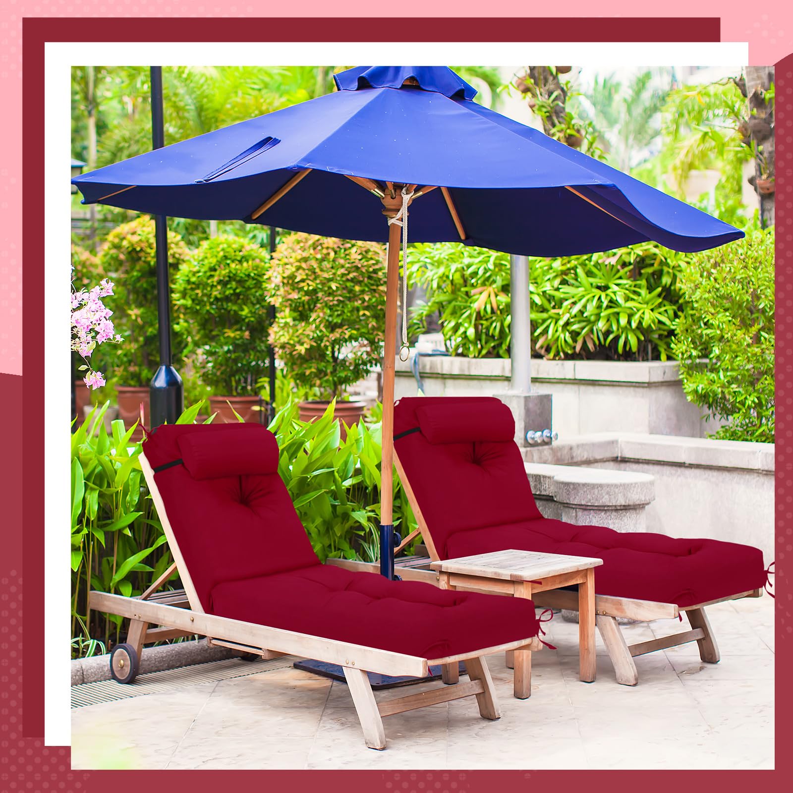 Wenqik cushion on deck beside chair to demonstrate size and scale
