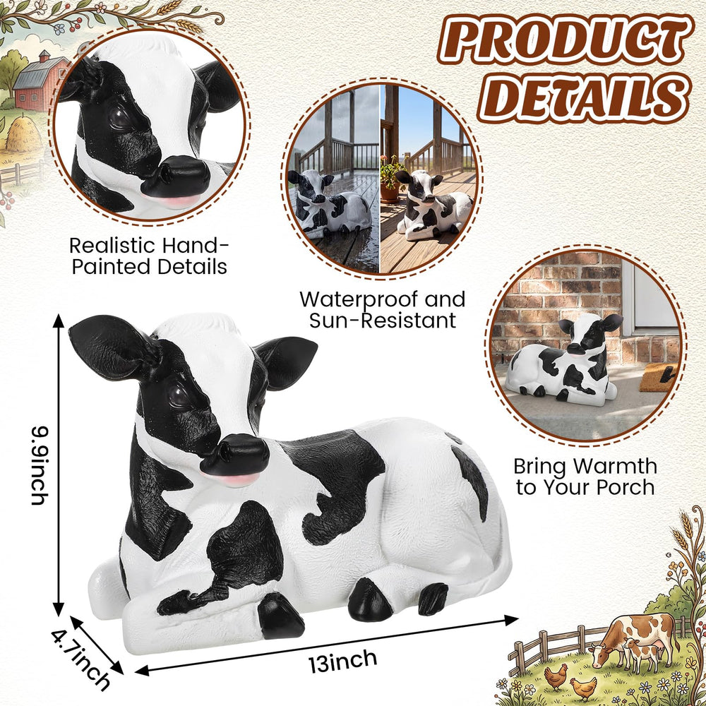 Wenqik cow on a porch beside pots providing instant curb appeal