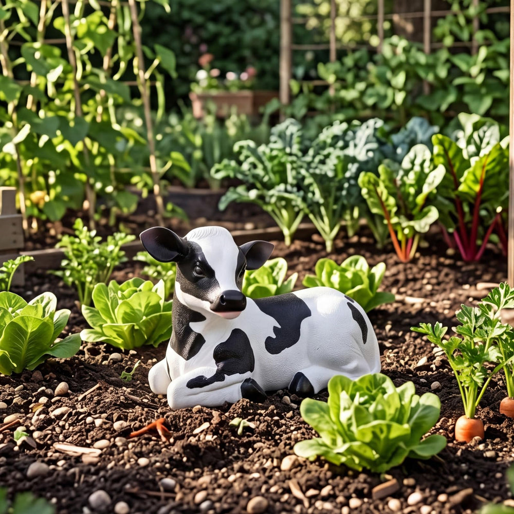 Wenqik cow next to ruler illustrating the 13-inch size for scale