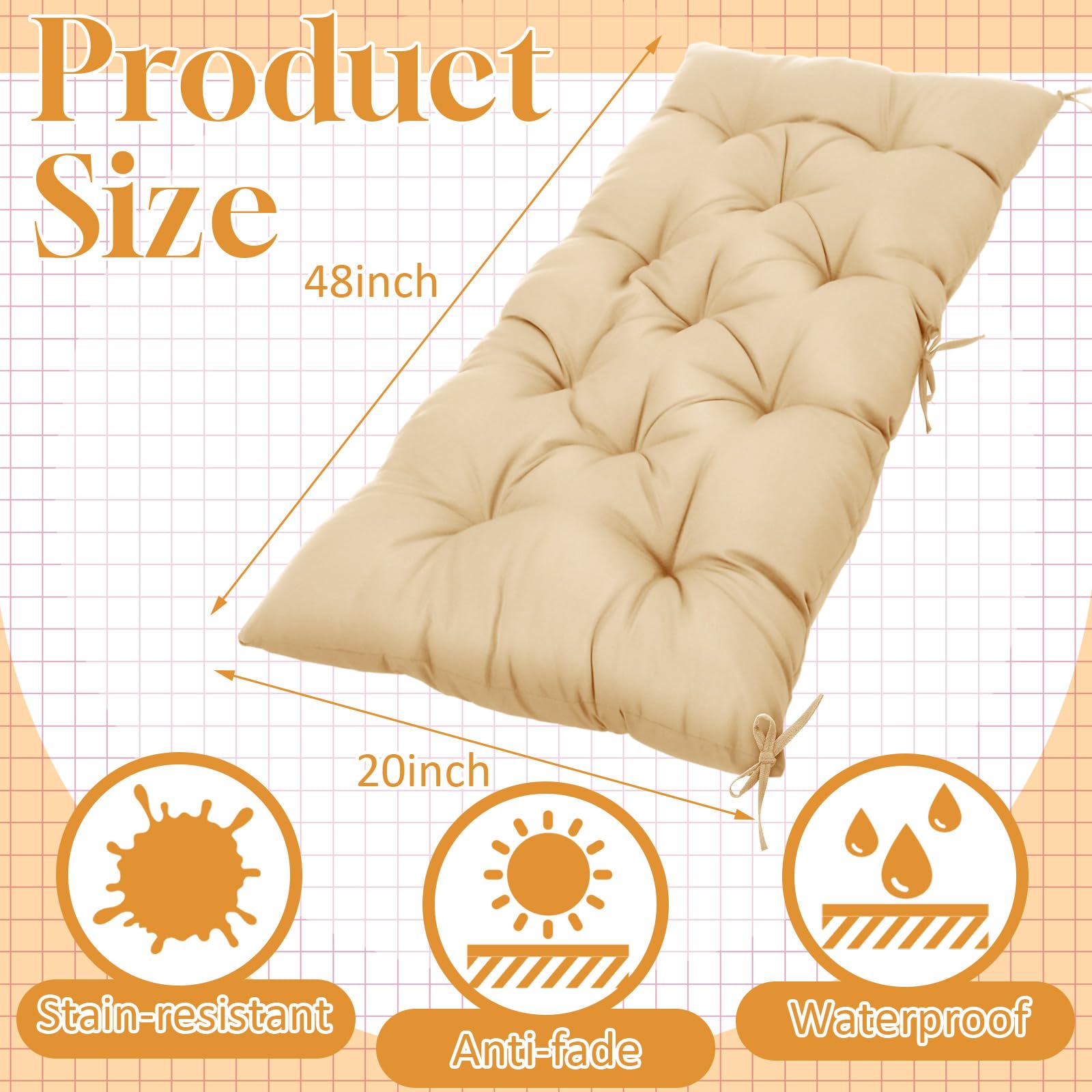 Wenqik close-up of beige Oxford cloth texture offering durable protection