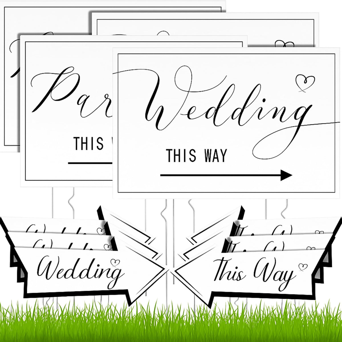 Wenqik front view of white sign set showing readable directional design and elegant look