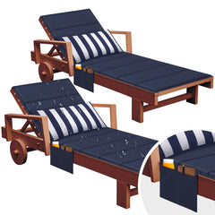 wenqik front view of navy blue cushion on chaise, comfort enhanced