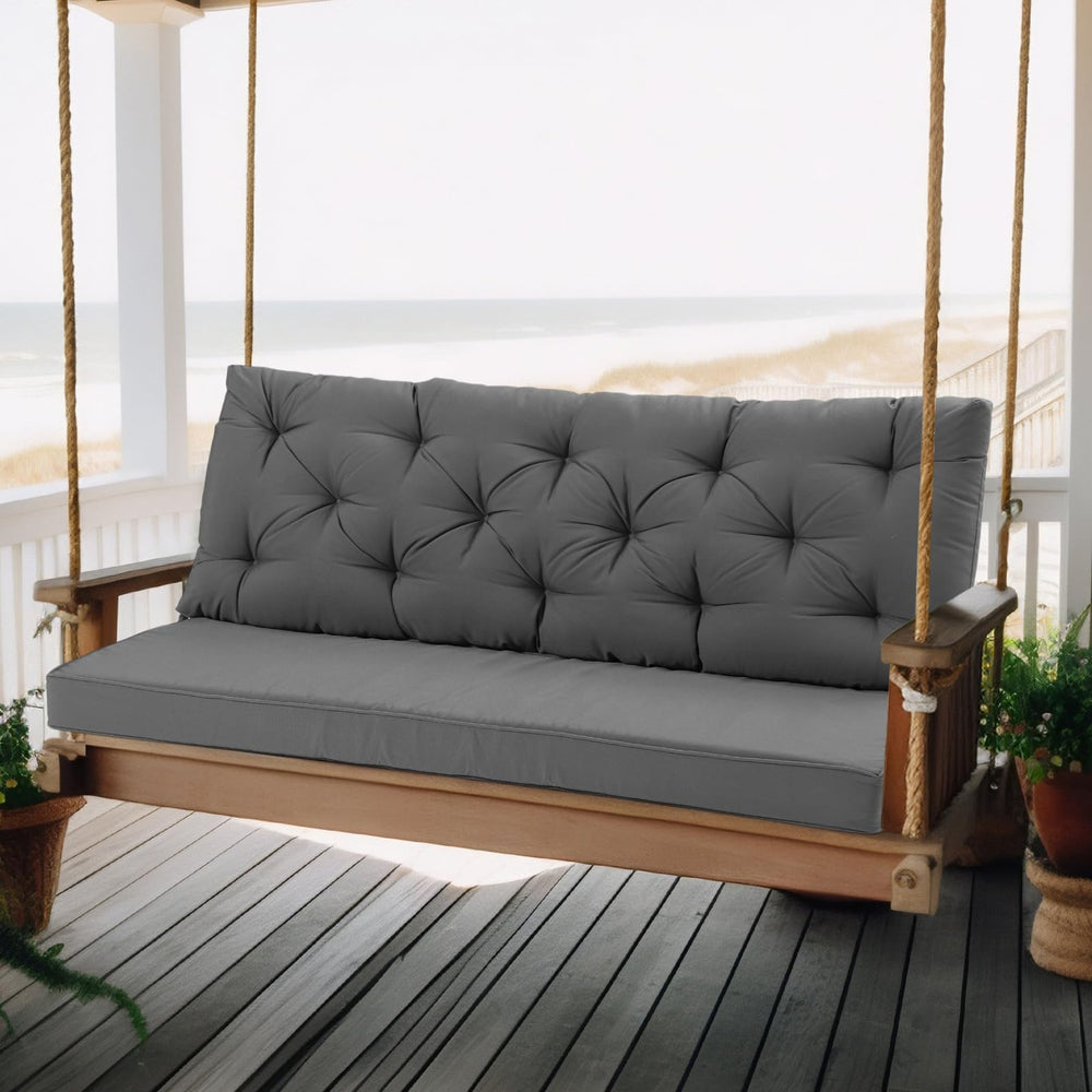 wenqik front view porch swing cushions showing full 2–3 seater coverage and comfort