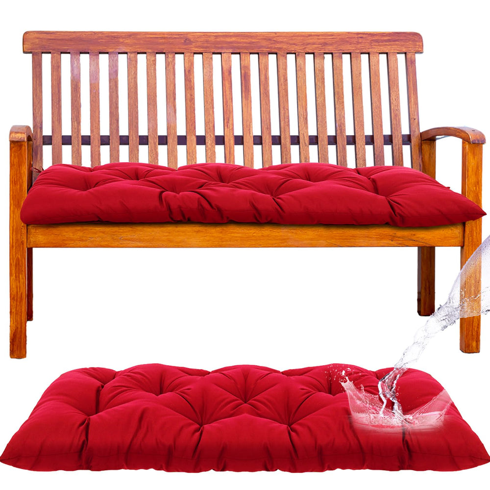 Wenqik front view of wine red bench cushion showing fit and color benefit