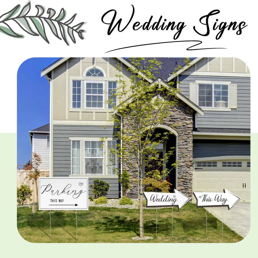 Wenqik signs at a wedding entrance adding classy guidance and cohesive decor