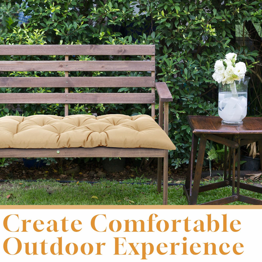 Wenqik cushion placed on porch bench demonstrating secure fit and style