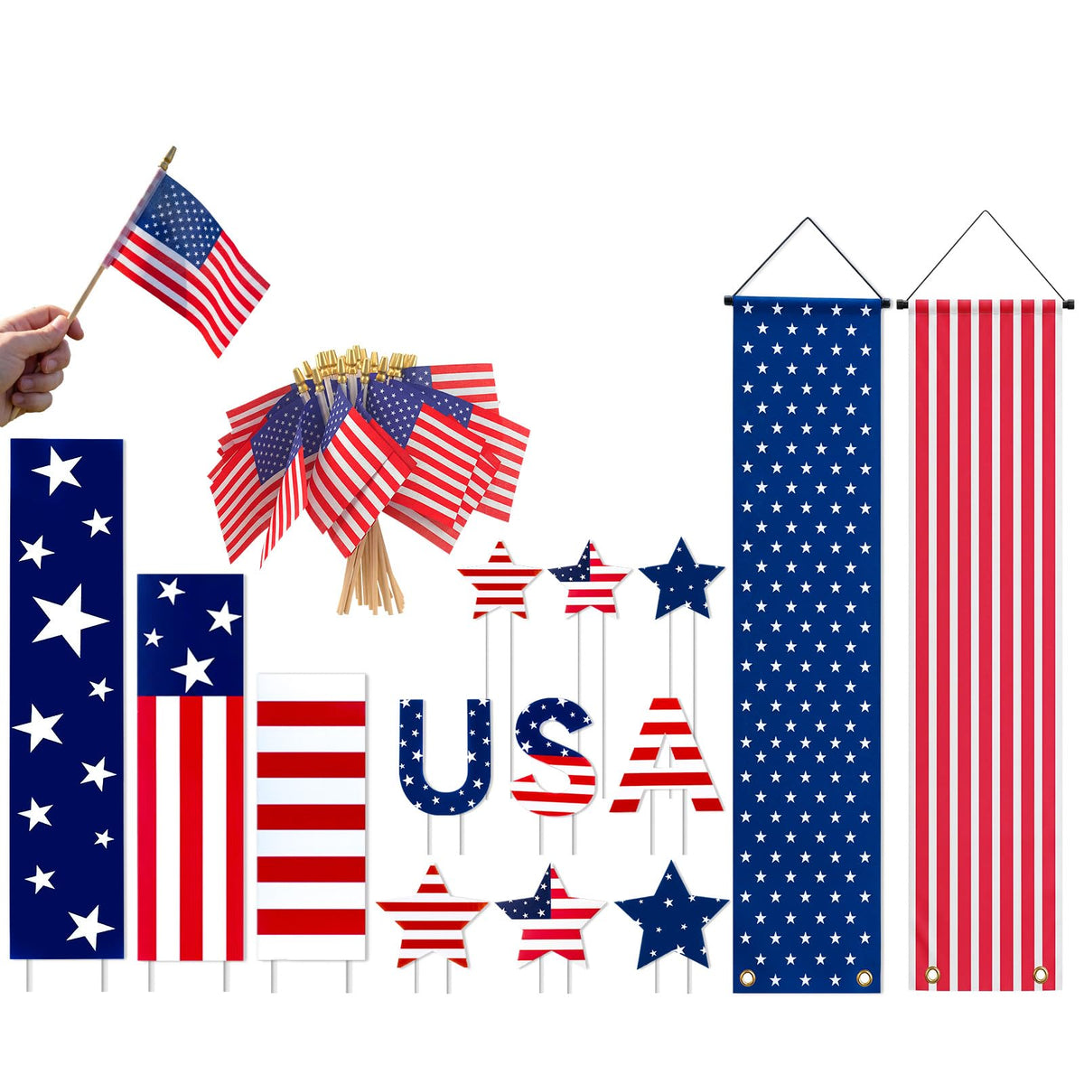 Wenqik porch banners front view boosting curbside patriotism