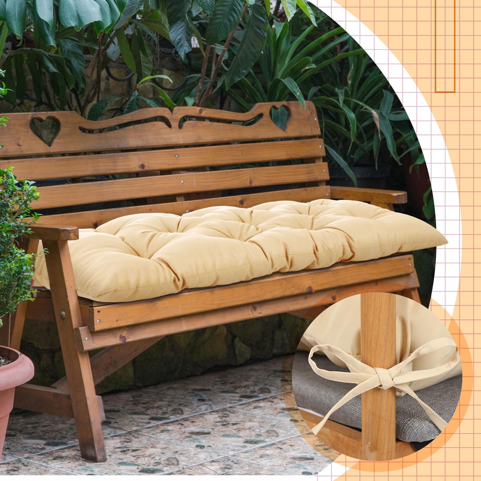 Wenqik cushion beside ruler to show 48x20x3 inch size for accurate fit