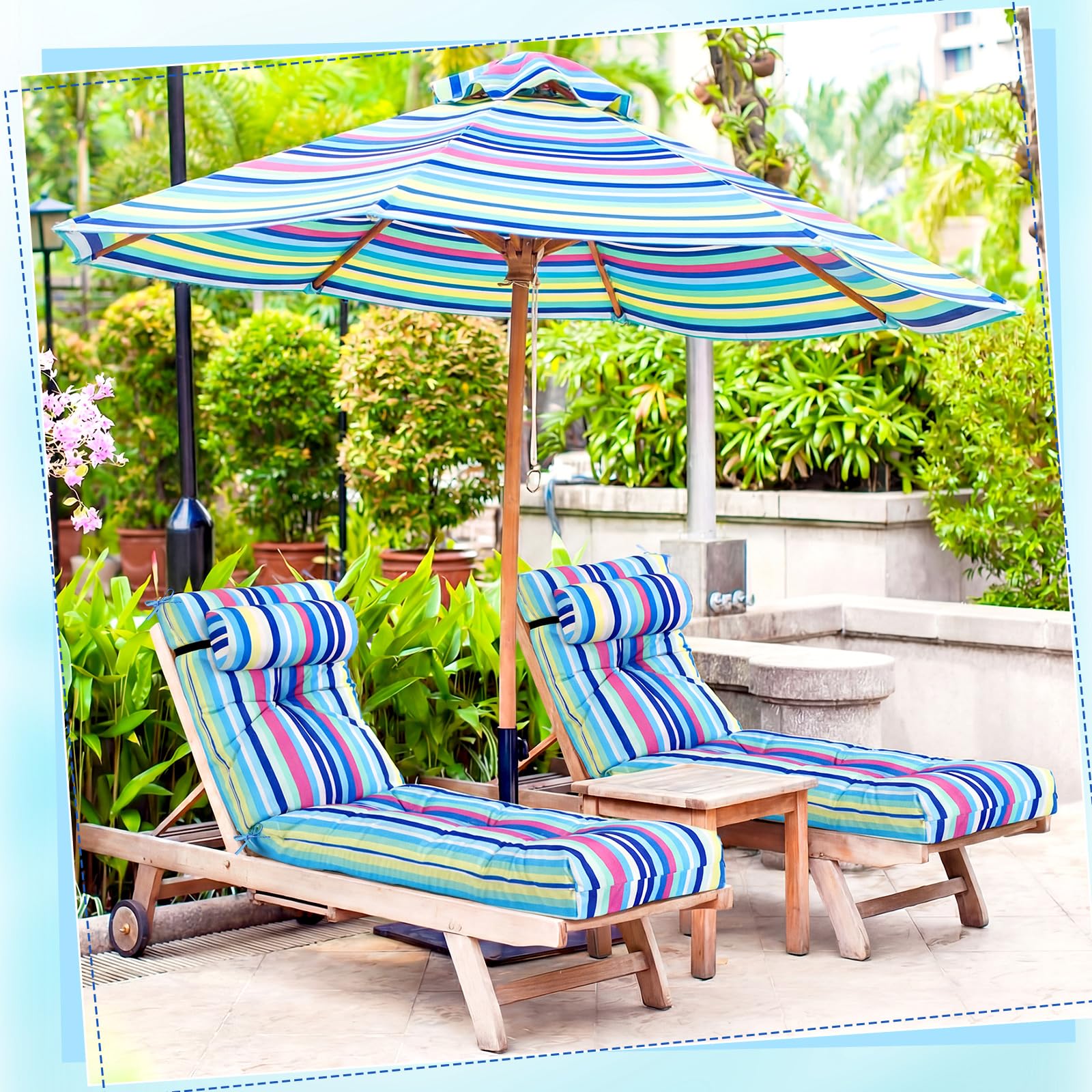 Wenqik strap fastening attached to chaise illustrating secure non-slip hold