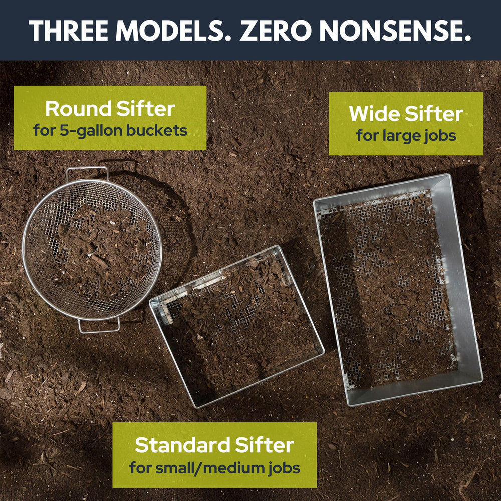 Wenses sieve in garden scene improving compost and potting mix quality