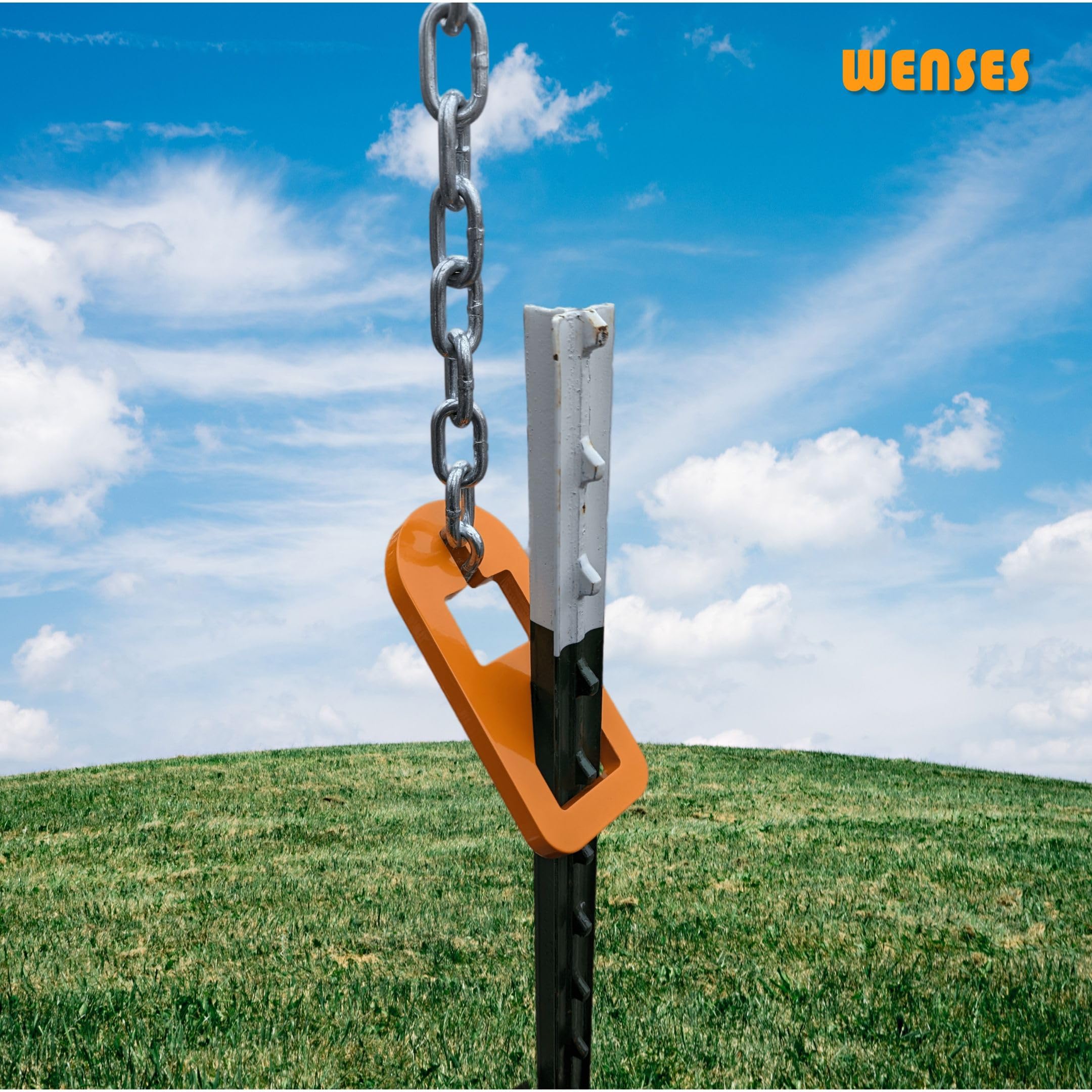 Wenses kit laid out showing puller plate, 3-foot chain, and S-hook ready for immediate use