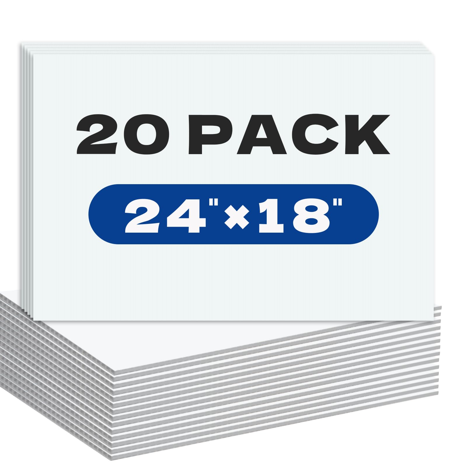 WENWELL front pack of 20 blank yard signs showing clean white boards for versatile use