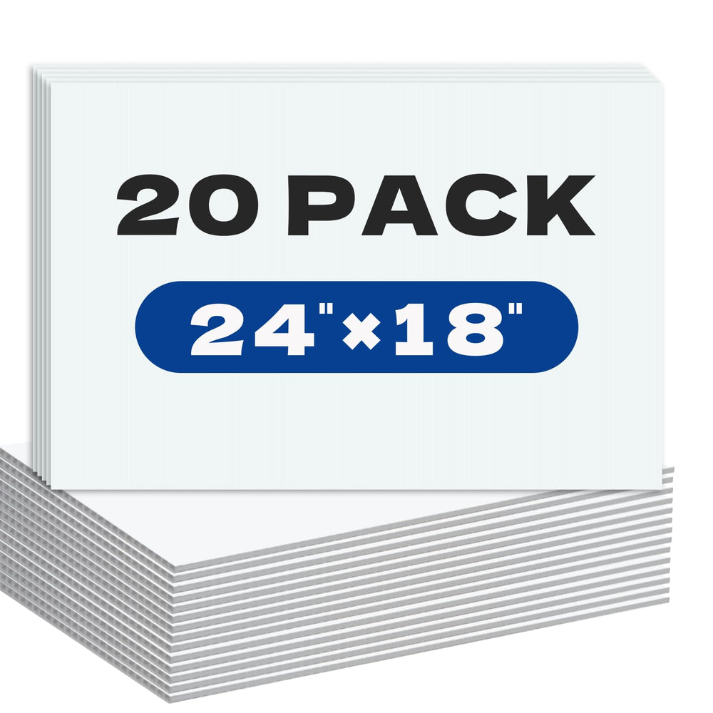 WENWELL front pack of 20 blank yard signs showing clean white boards for versatile use