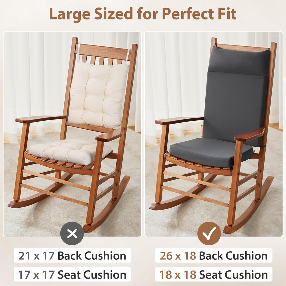 WEOAVRY cushions on porch glider showing outdoor relaxation benefit
