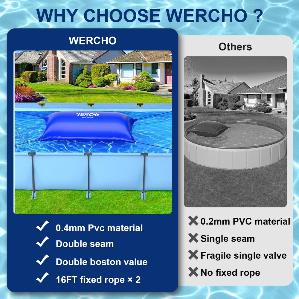 WERCHO deflated folded pillow compact for easy off-season storage and transport