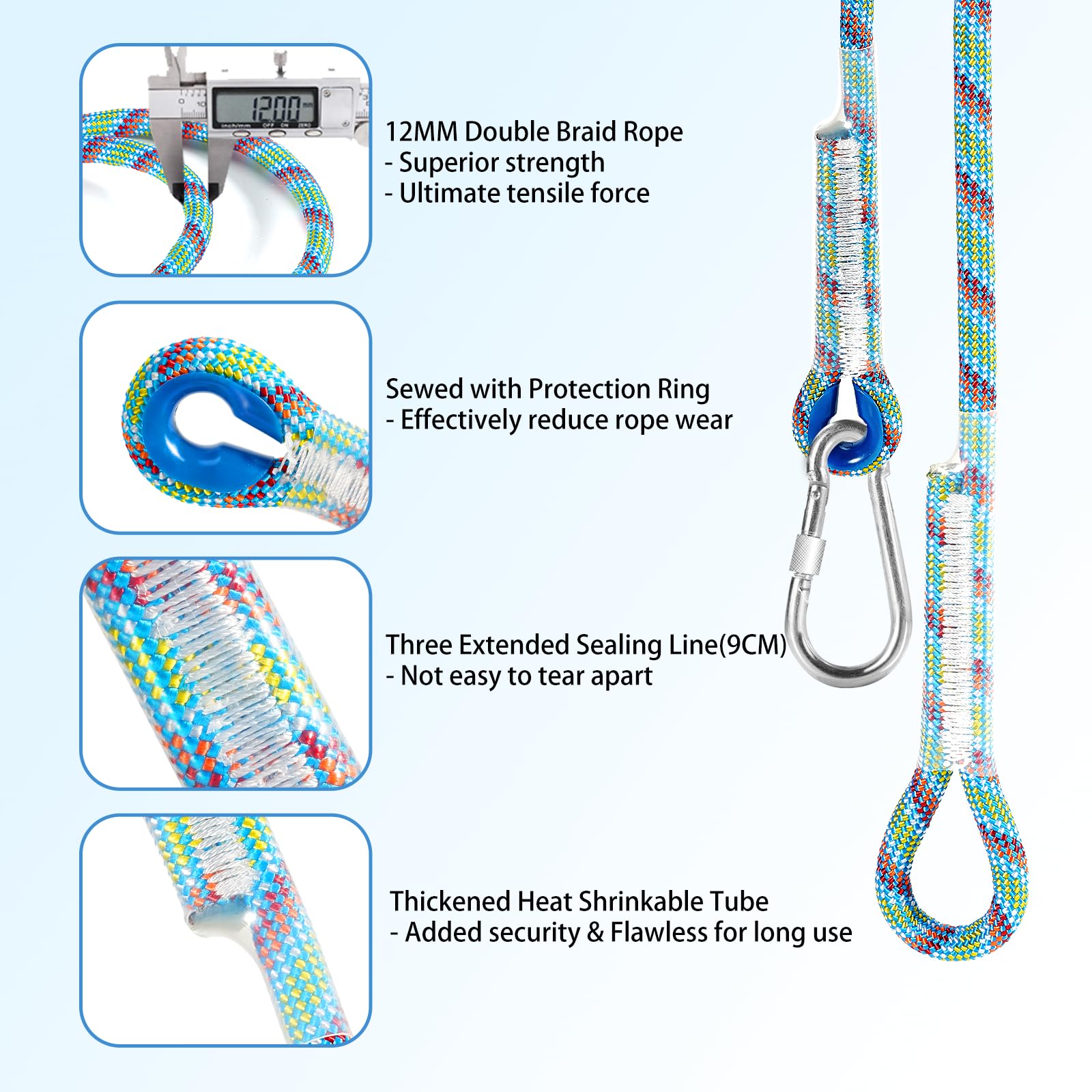 Werfeito large screw-lock carabiner detail ensuring secure connection and safety