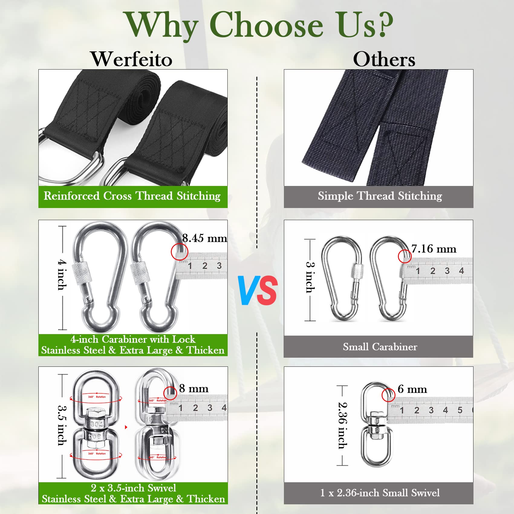 Werfeito strap wrapped around tree branch demonstrating easy installation