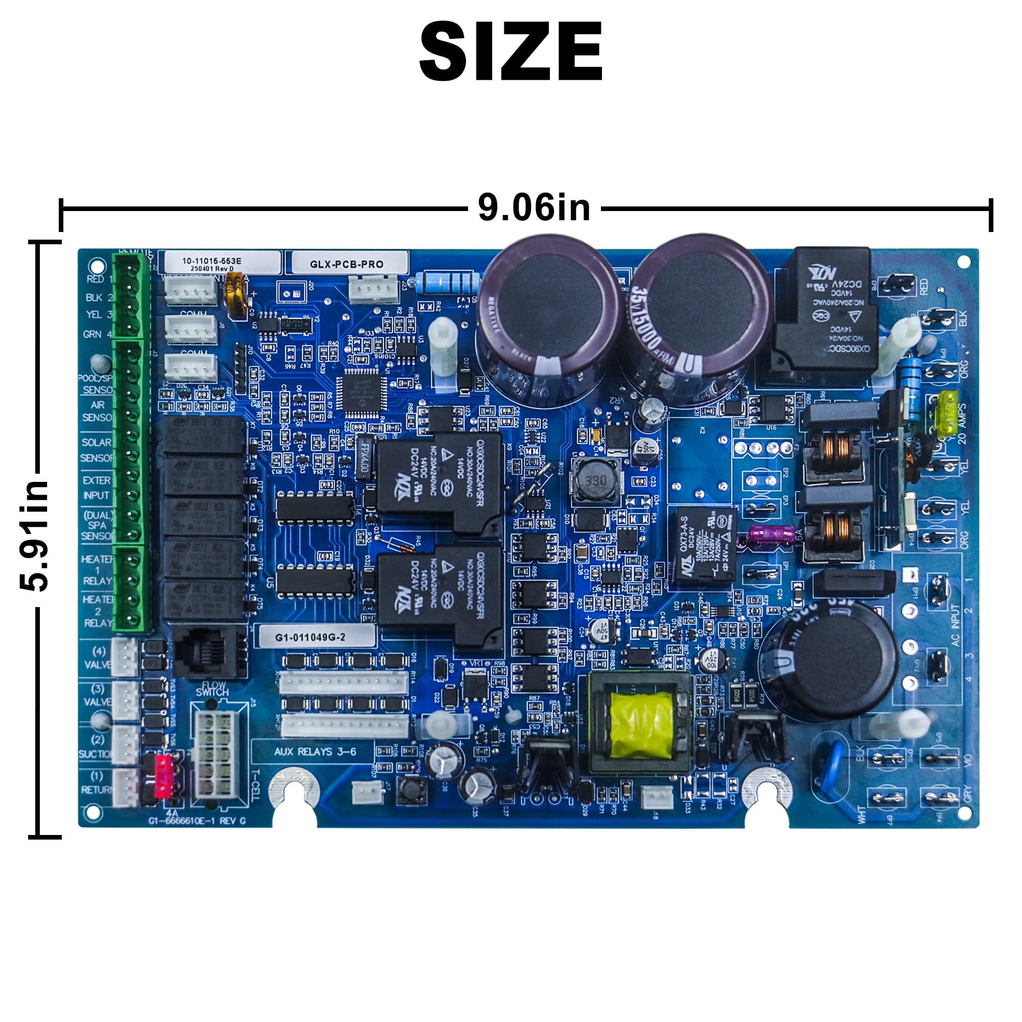 WERLAHO GLX-PCB-PRO electrolytic capacitor detail, higher capacitance for steady power