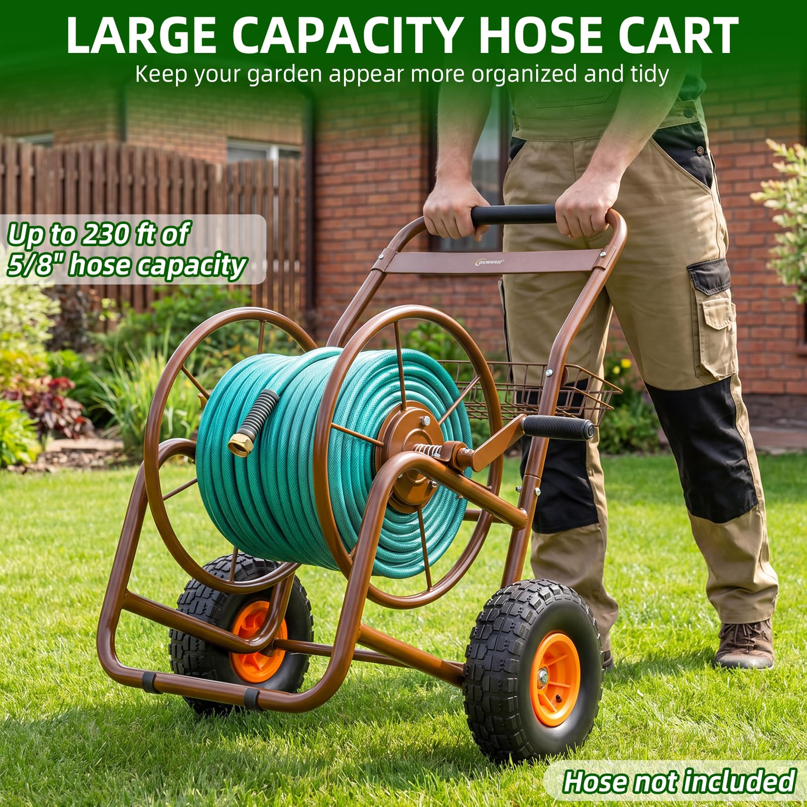 WERMAH storage basket holding nozzles and tools for organized garden work