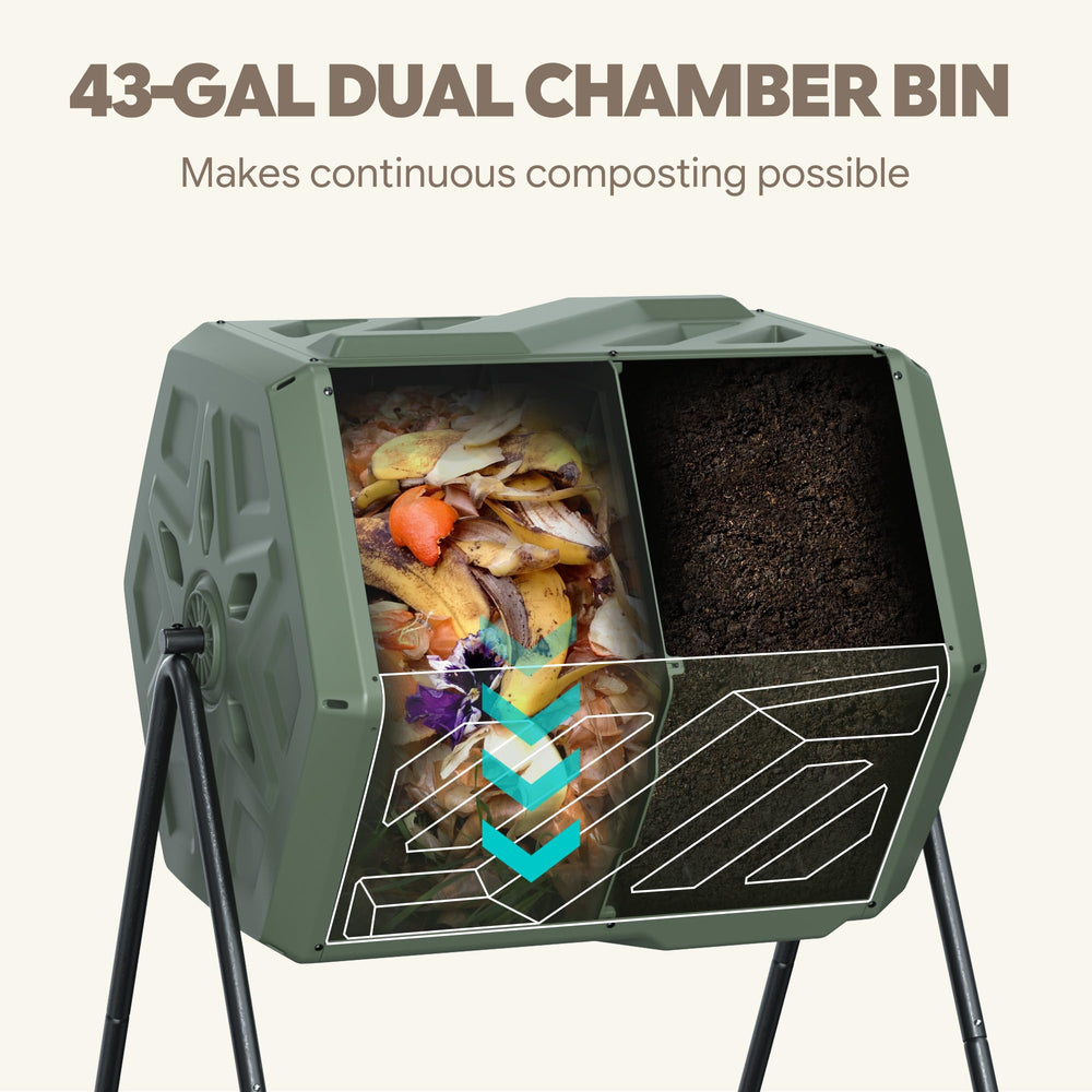 Werph composter interior fins close-up demonstrating efficient mixing for faster breakdown