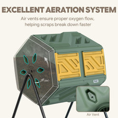 Werph composter placed in garden illustrating tidy waste recycling and landscape benefit