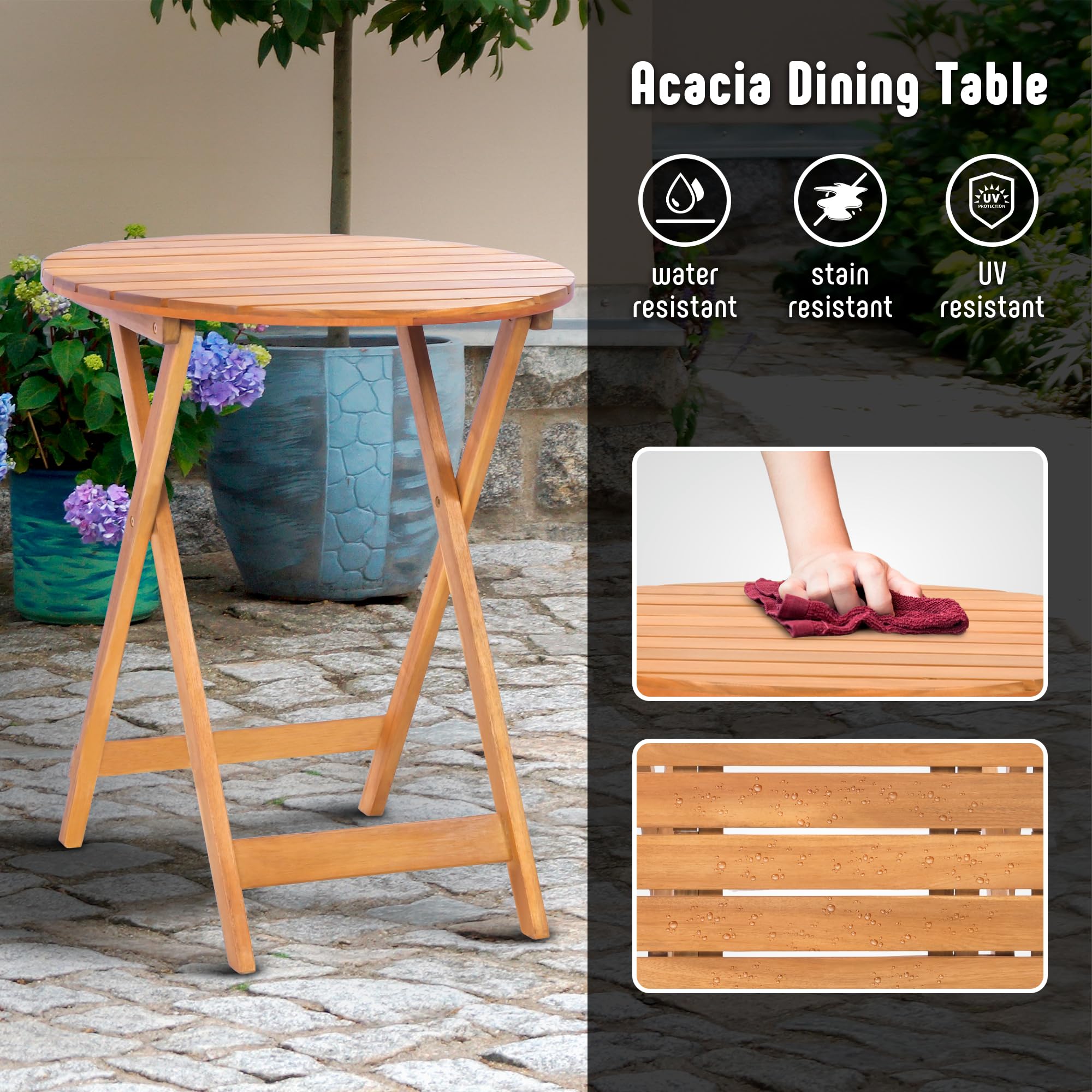 Werph bistro set on a balcony illustrating space-saving outdoor dining solution
