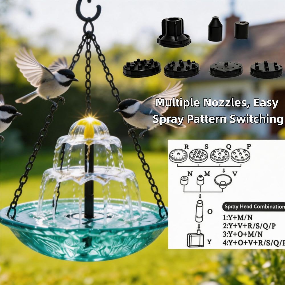 WesGen set of interchangeable nozzles showing seven flow options benefit