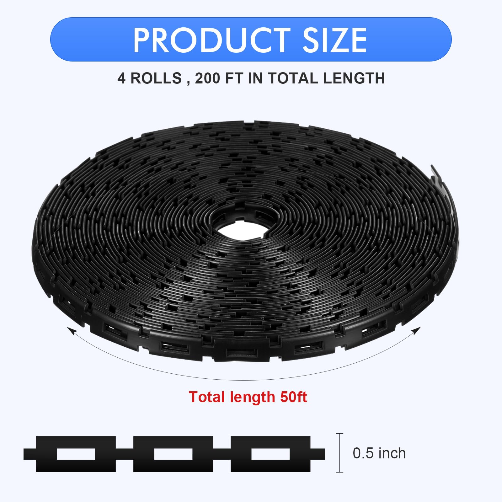 Wesiti close-up texture of elastic plastic chain highlighting flexibility and gentle trunk protection