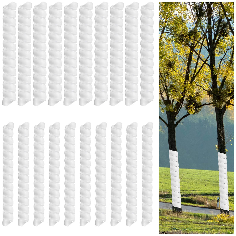 Wesiti front view of 20-piece spiral tree guards showing quantity and color, protecting saplings