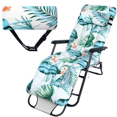 Wesiti front view of full 67x21 inch lounger cushion showing floral pattern and thickness for comfort