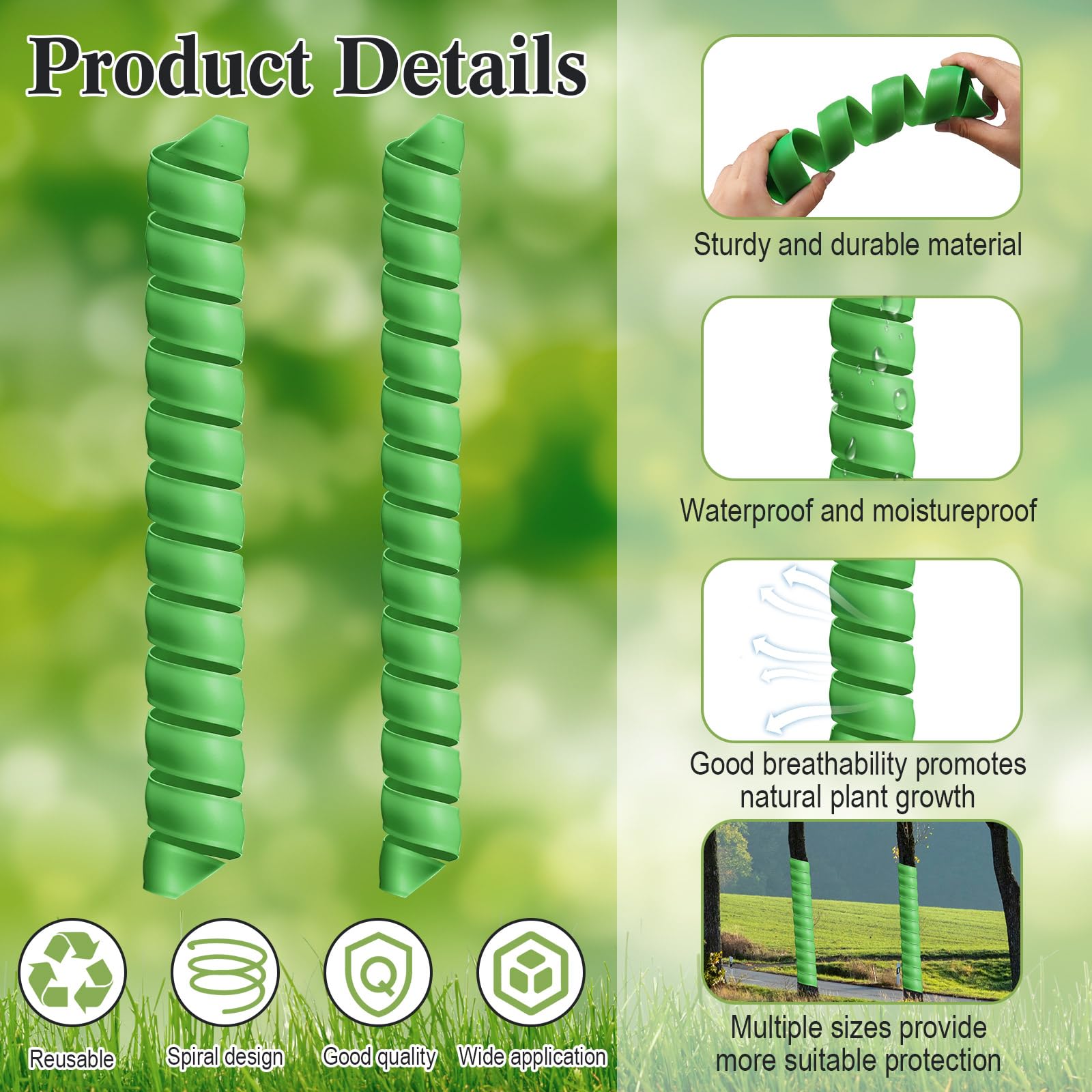 Wesiti guard wrapped on young tree demonstrating bark protection benefit