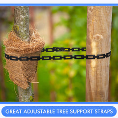 Wesiti in-use tied tree showing secure support and reduced bark abrasion for healthier saplings