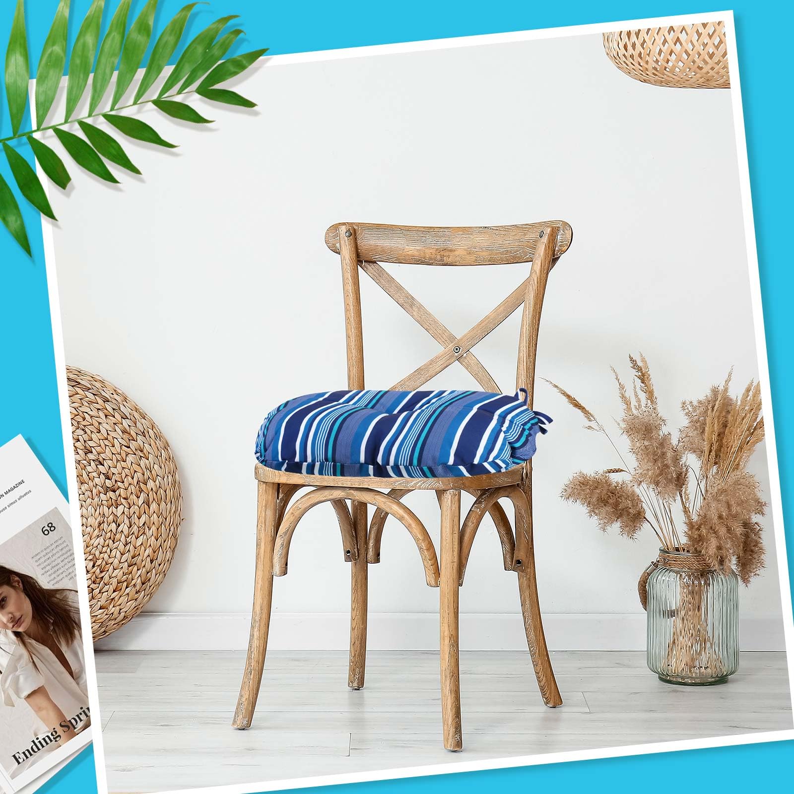 wesiti seat cushion on bistro chair demonstrating secure fit and improved comfort