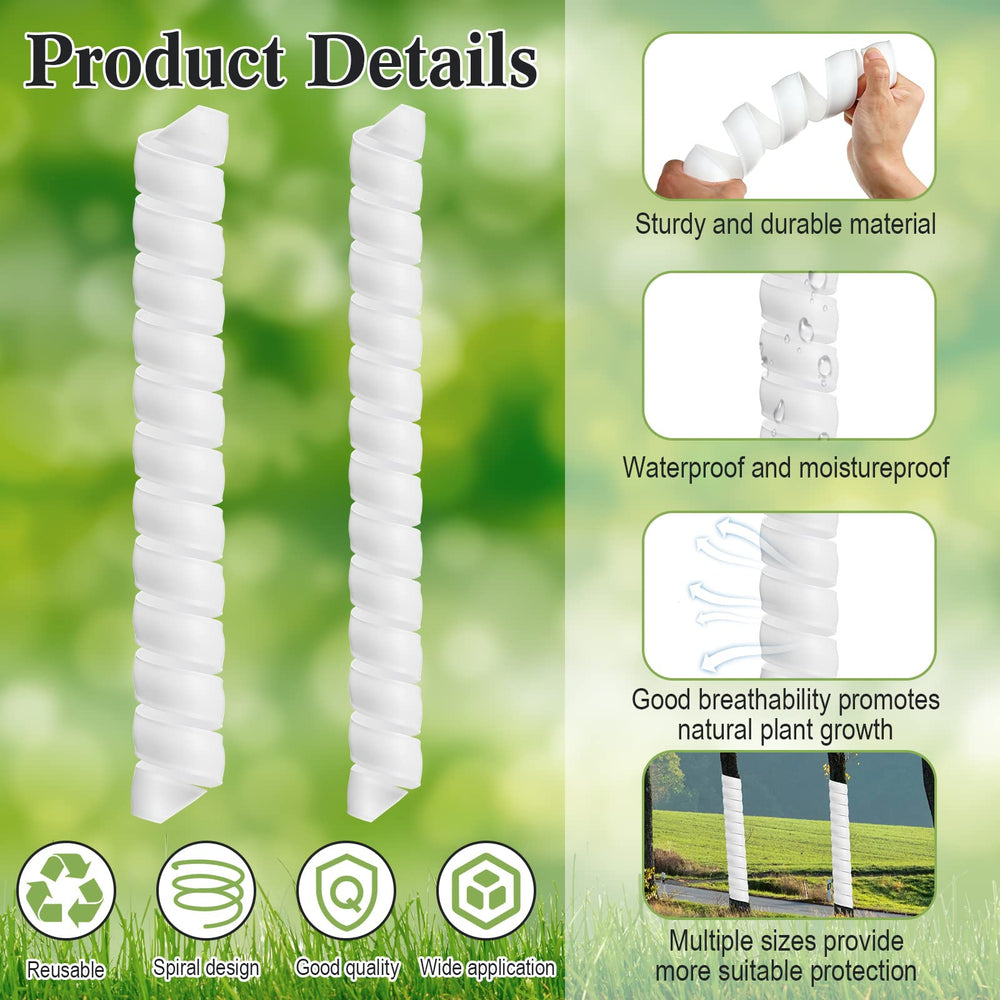 Wesiti spiral tree guard installed on a young trunk showing easy tool-free protection
