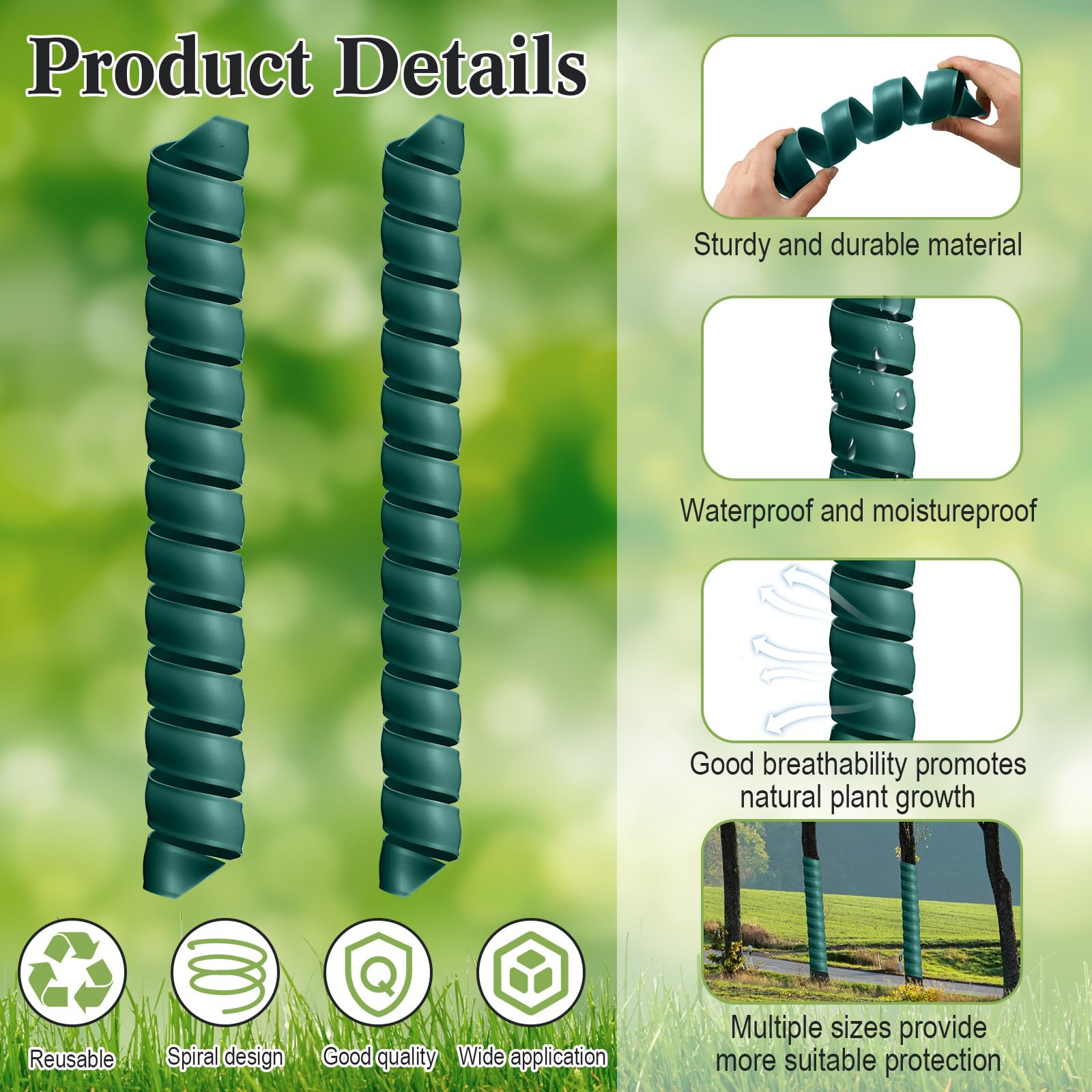 Wesiti tree wrap installed on young sapling demonstrating bark protection benefit