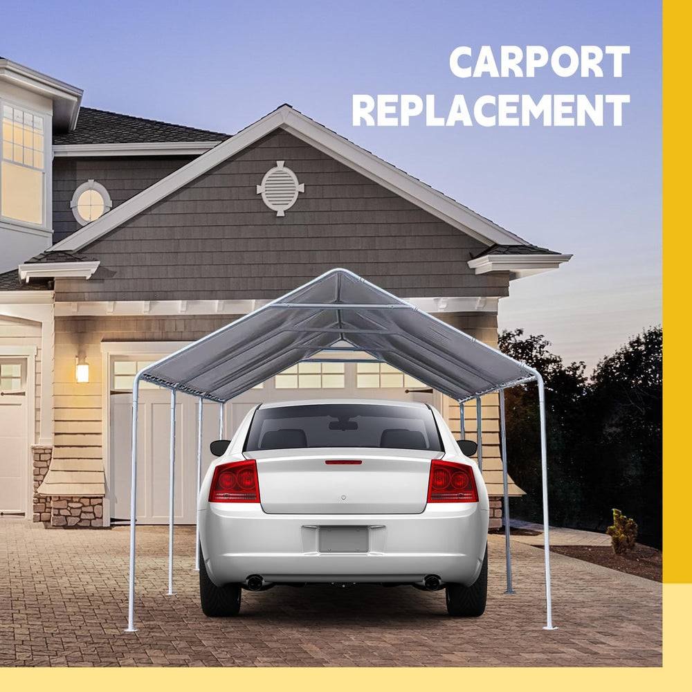 wesnoy canopy installed over a sedan demonstrating vehicle protection benefit