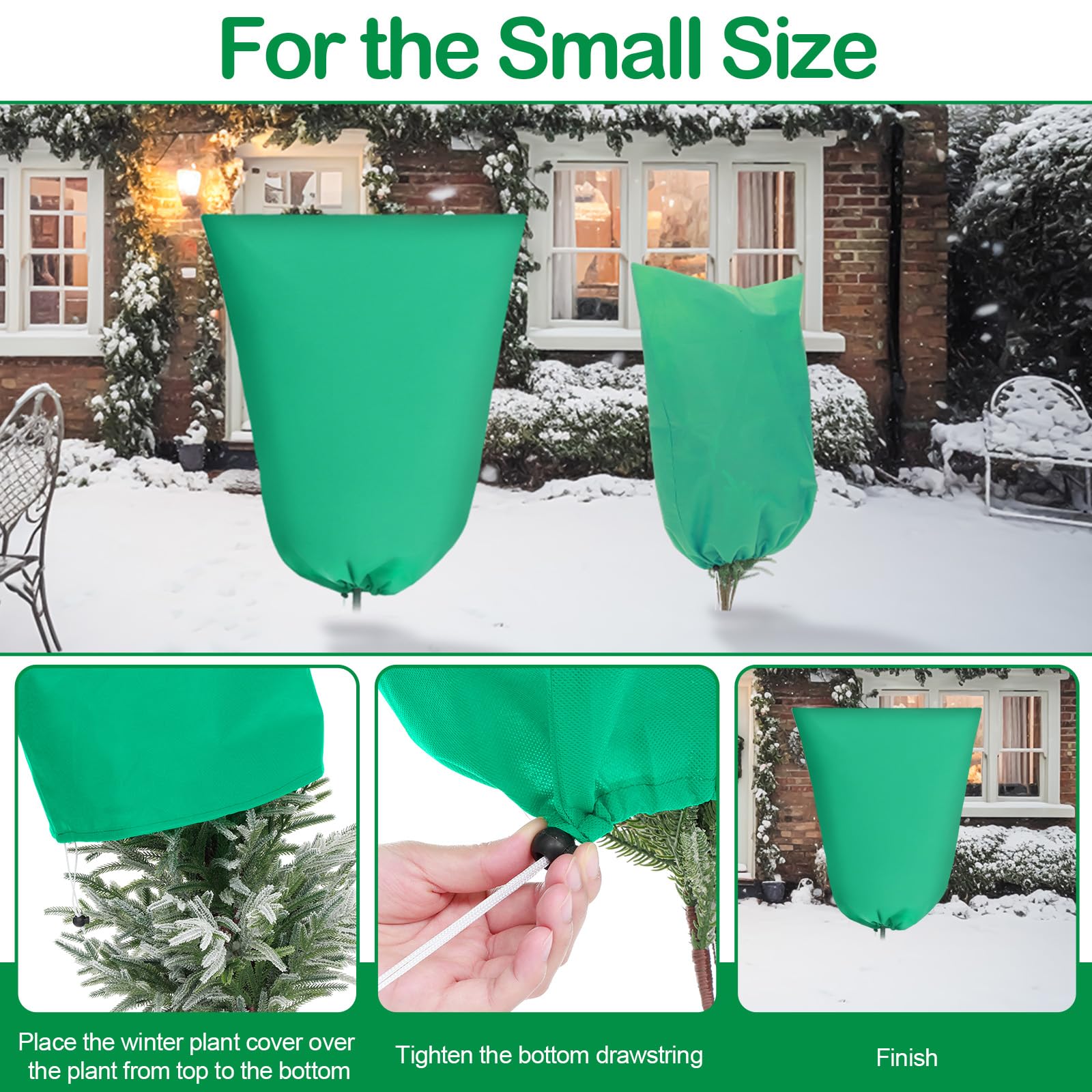 wesnoy large cover on shrub protecting leaves from frost and wind damage