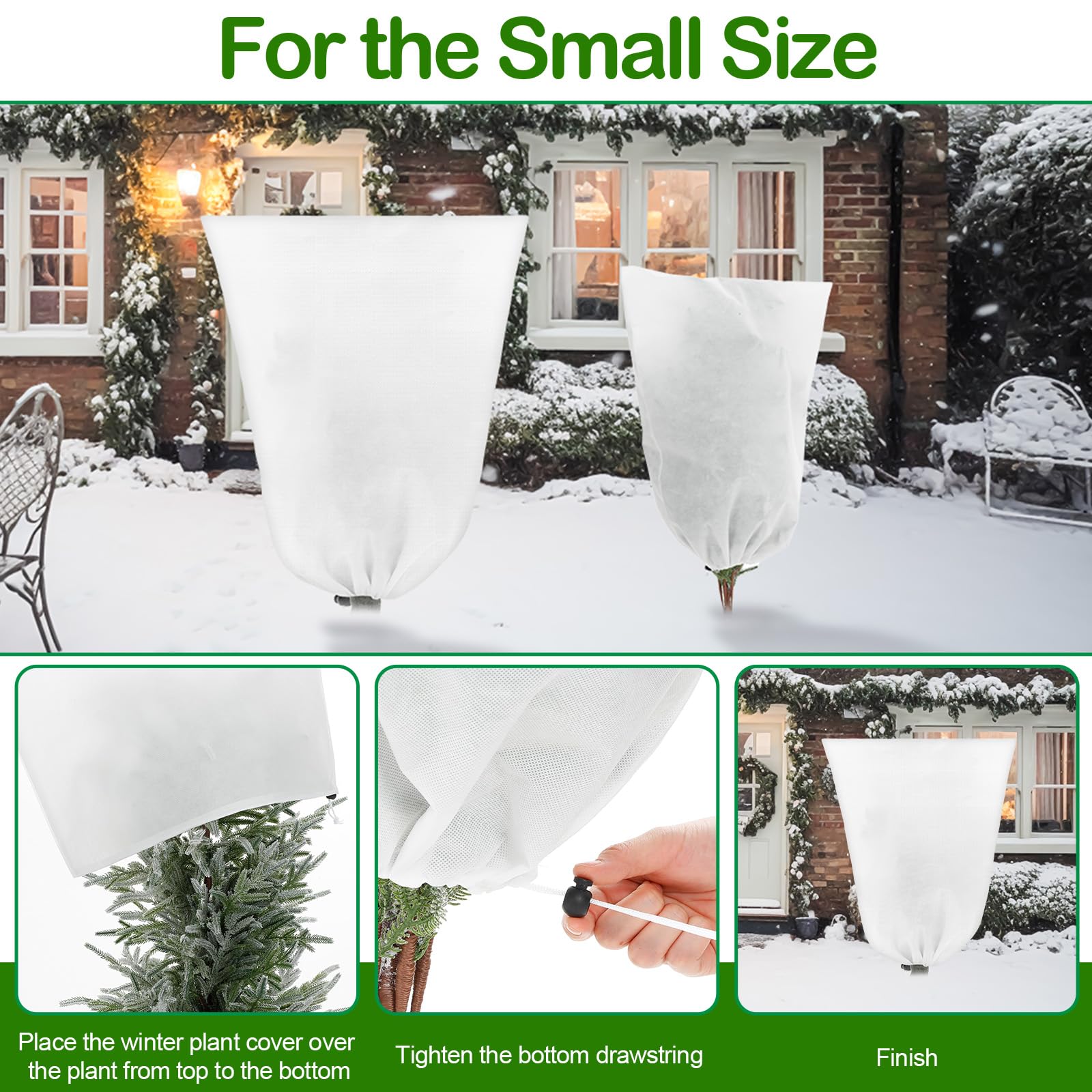 Wesnoy large cover installed on a small tree offering frost protection