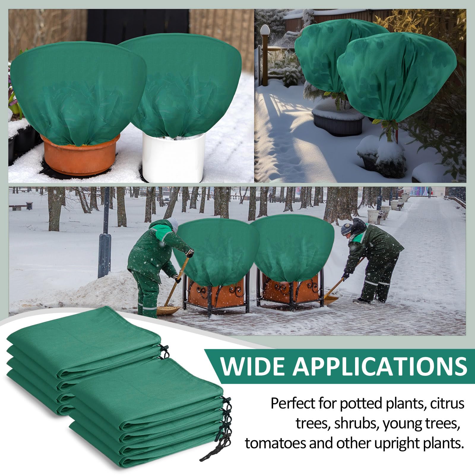 wesnoy cover next to standard plant pot showing 100x60cm size and fit
