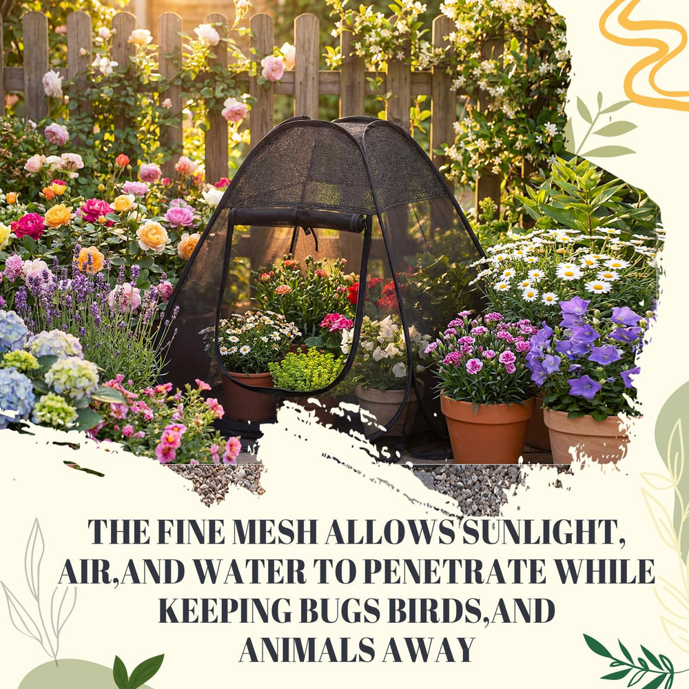 Wesnoy tents on patio and raised bed showing multi-plant coverage