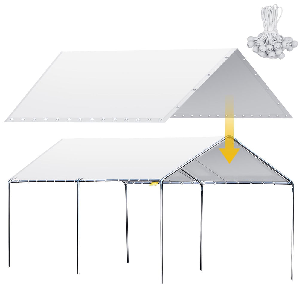 Wesnoy front view of 10x20 cover showing full canopy protection