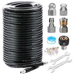 West Bay front packaging showing full 200ft kit and contents for reliable drain cleaning