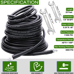 WEST BAY hose close-up showing textured TPU cover and reinforcement for durability